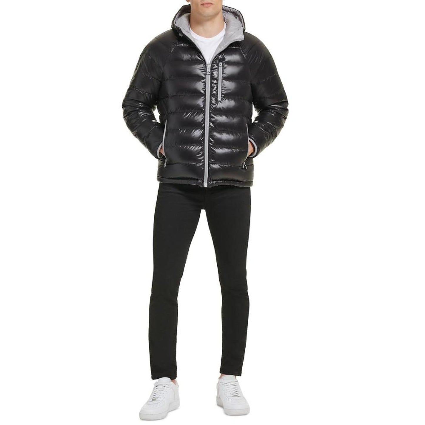 Men's Reversible Quilted Full-Zip Hooded Puffer Jacket