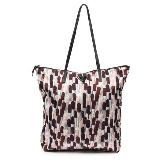 Large Lipstick Shopping Zip Tote