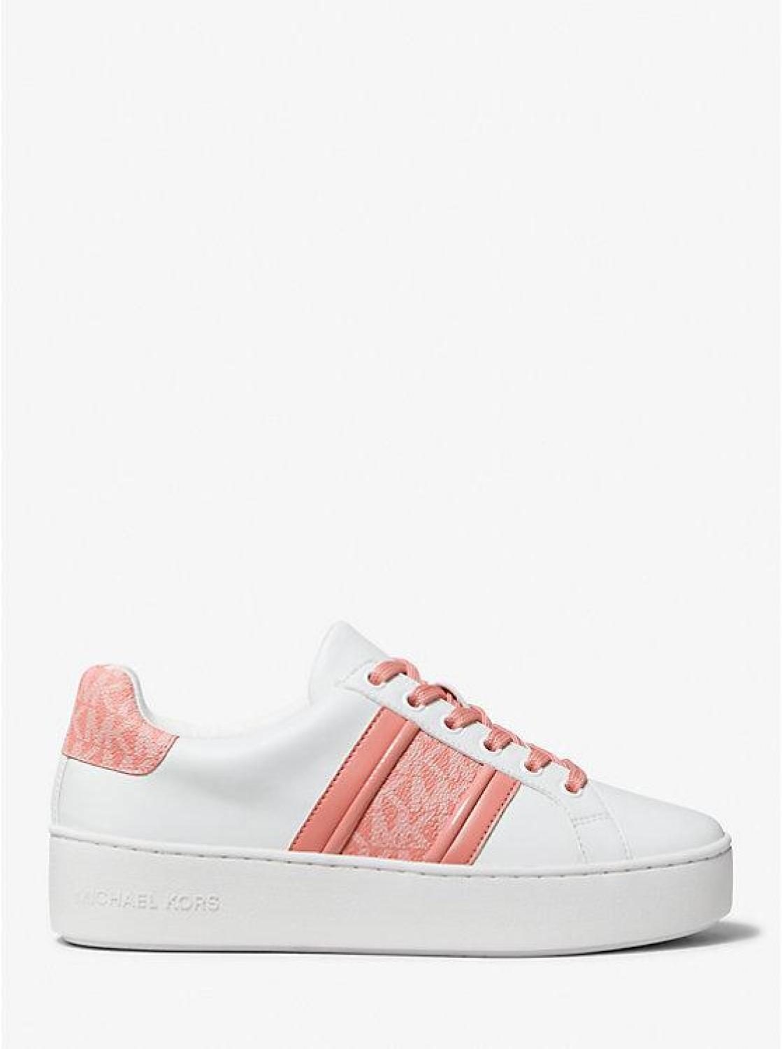 Poppy Leather and Logo Stripe Sneaker