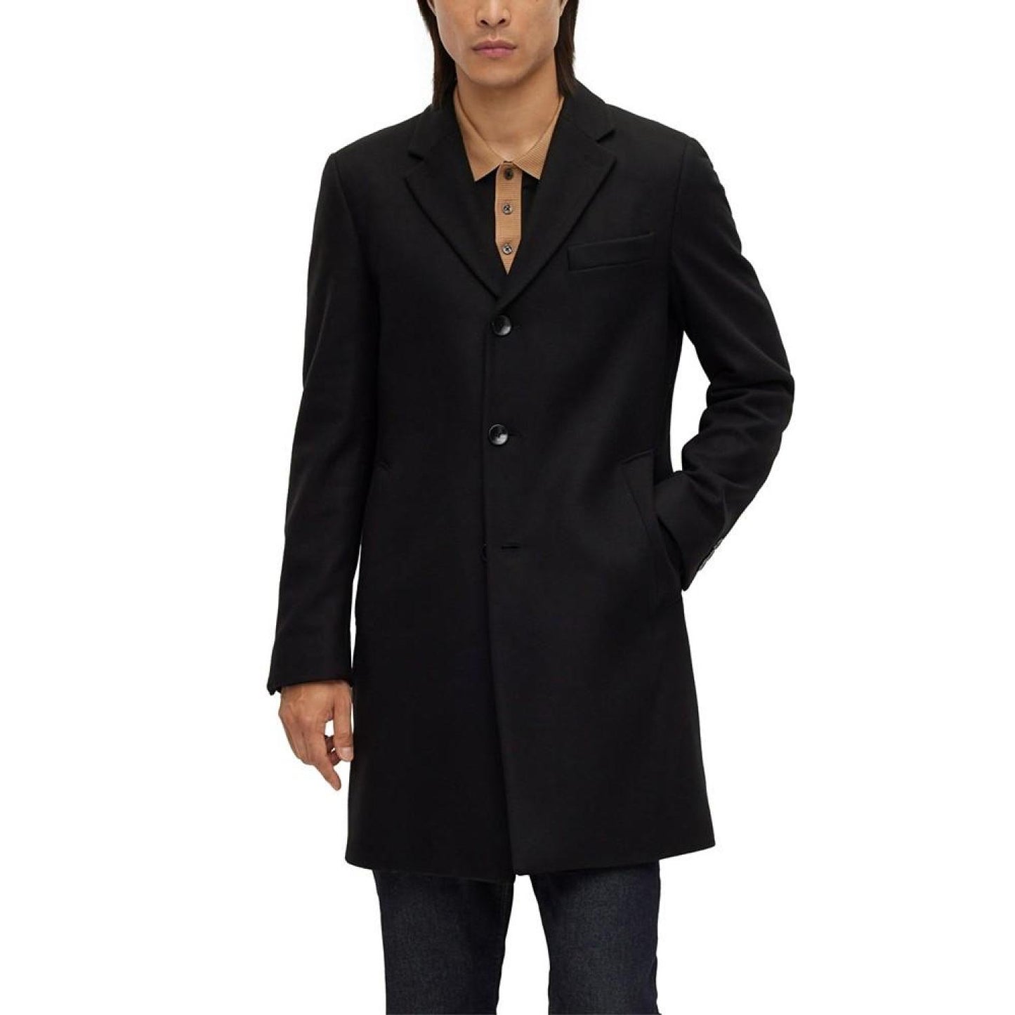 Men's Slim-Fit Virgin-Wool Blend Coat