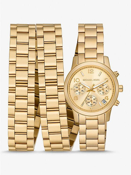 Runway 18K Gold-Plated Stainless Steel Triple Wrap Watch