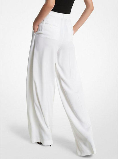 Double Crepe Sablé Wide-Leg Trousers