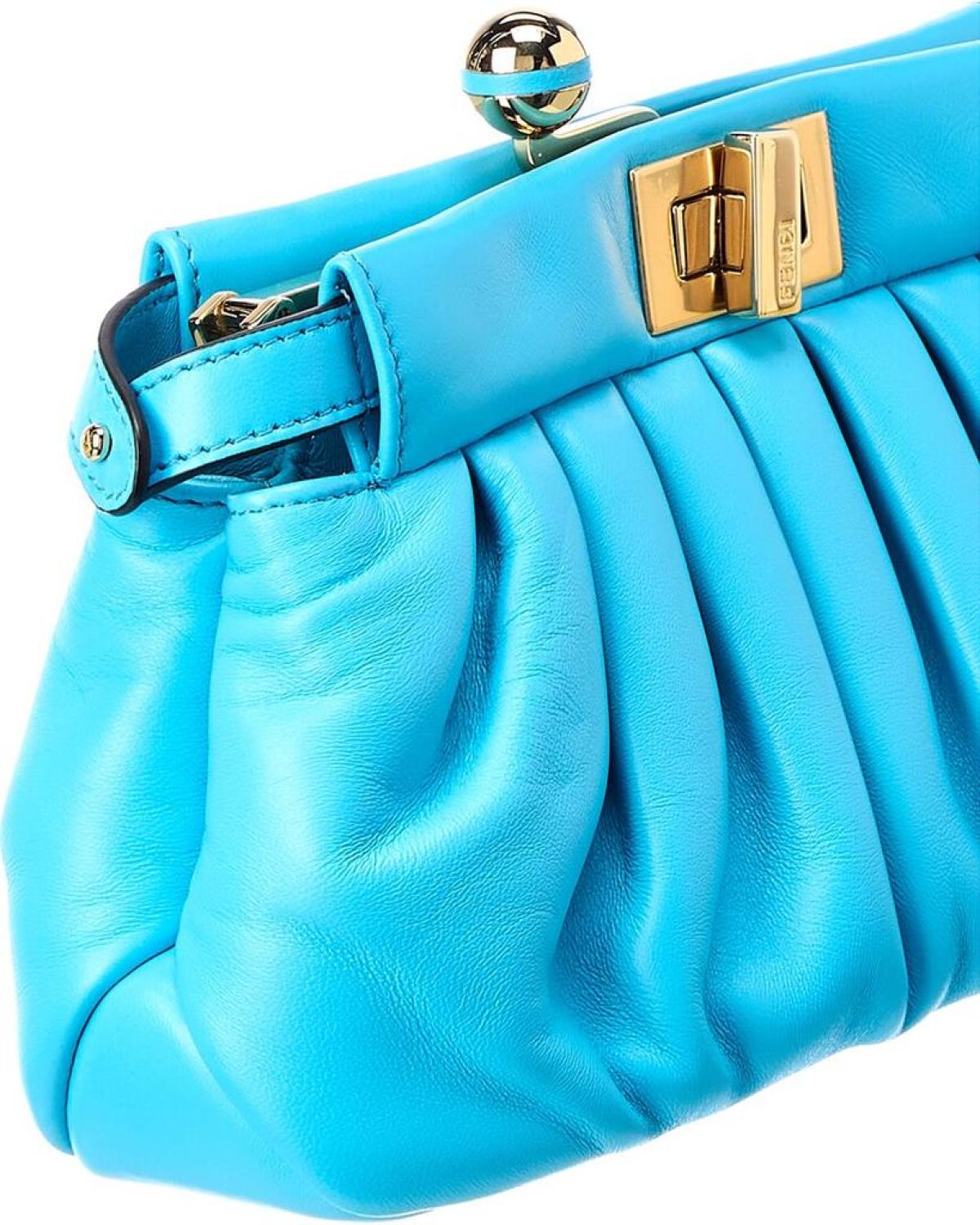 FENDI Peekaboo Leather Clutch