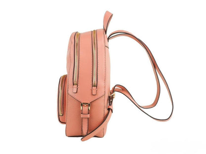 Michael Kors Jaycee Medium Sherbert Pebbled Leather Zip Pocket Backpack Women's Bookbag