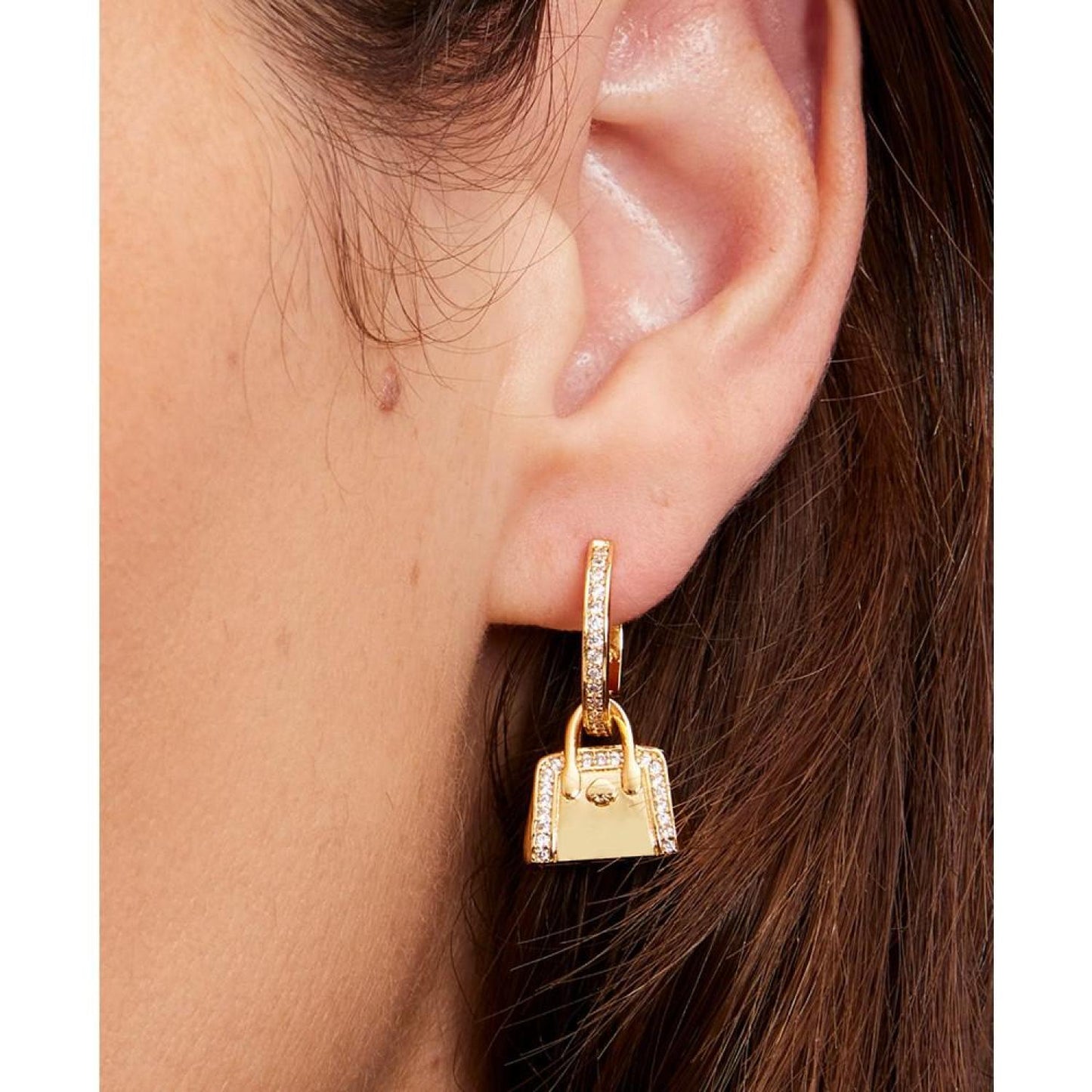 Gold-Tone Hit the Town Knott Huggie Hoop Earrings