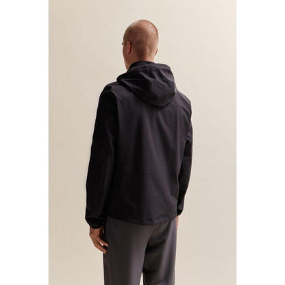 Water-repellent regular-fit jacket with removable hood