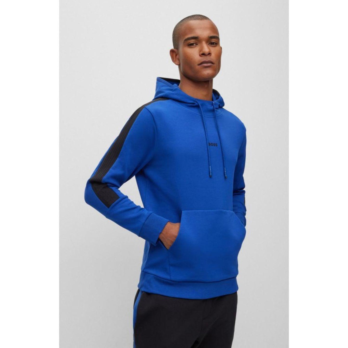 Cotton-blend regular-fit hoodie with tape trims