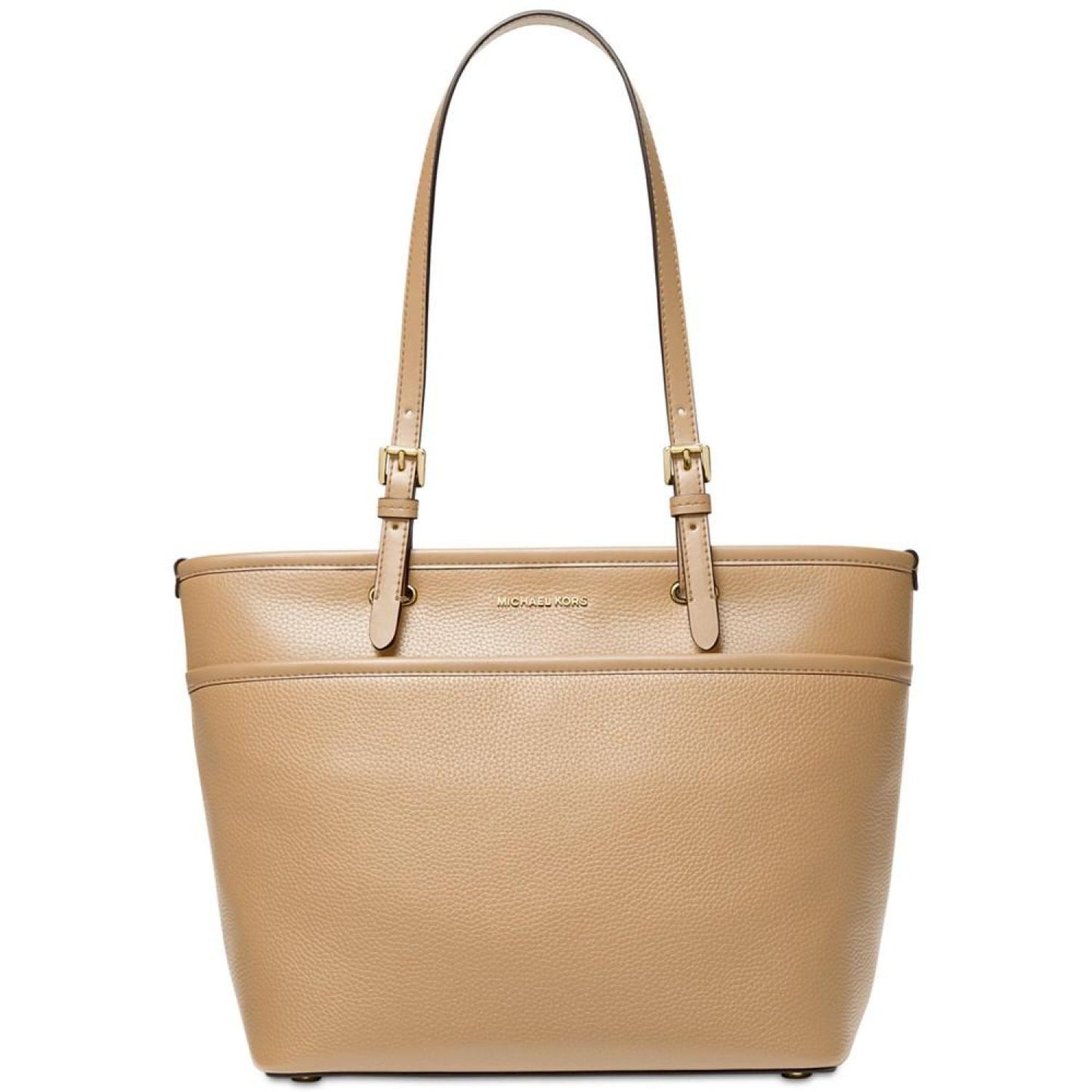 Medium Leather Top Zip Pocket Tote