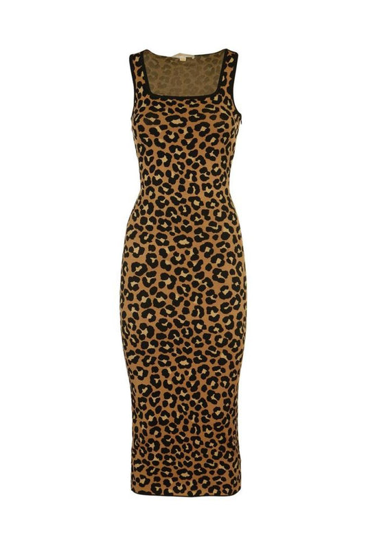 Michael Michael Kors Leopard Jacquard Midi Dress