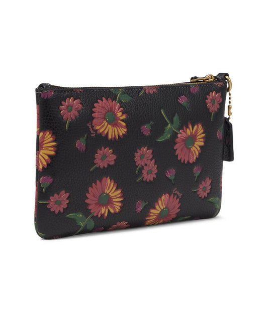 Floral Printed Leather Small Wristlet