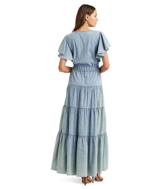 Chambray Tiered Maxidress