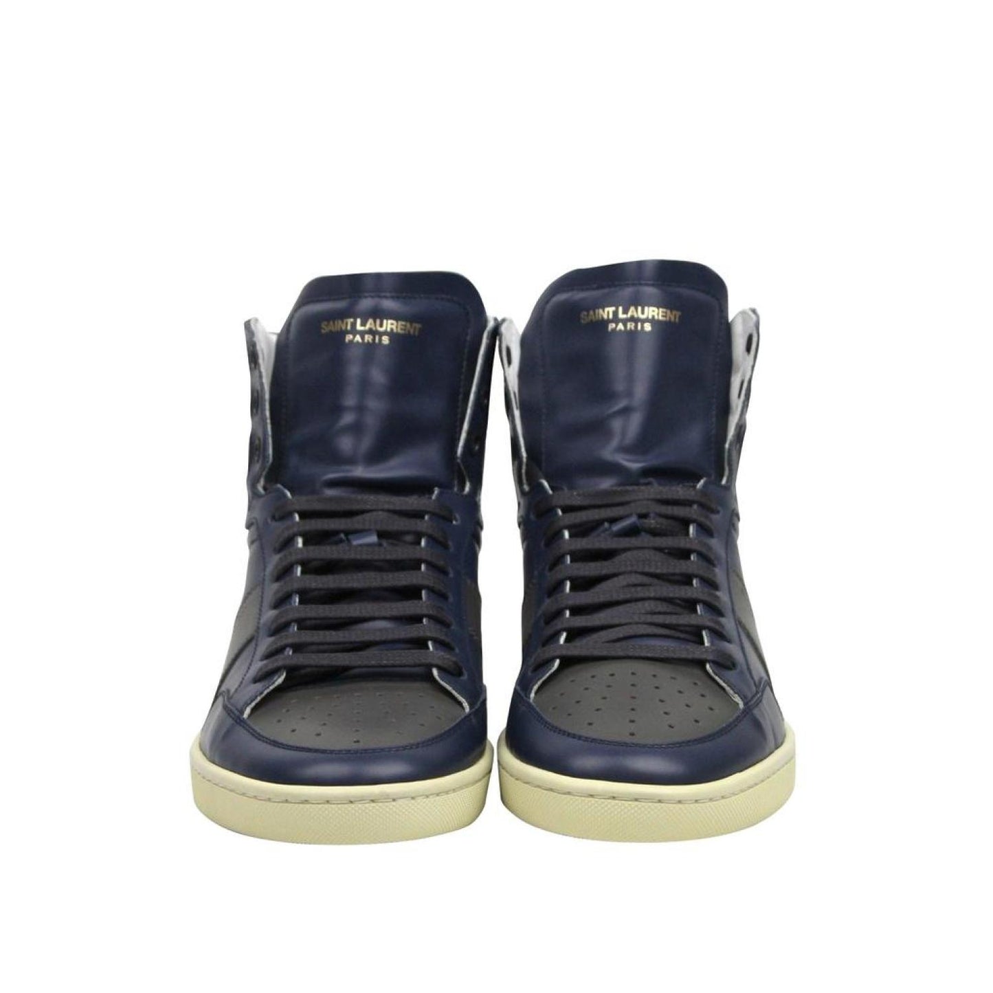 Saint Laurent Men's Hi Top blue /  Leather Shoes