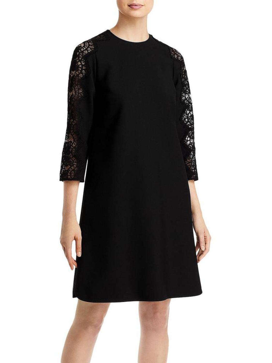 Womens Lace-Trim Mini Shift Dress