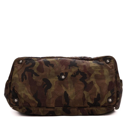 Large Side Studded Camouflage Horizontal Tote