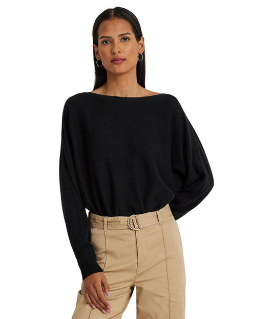 Cotton-Blend Dolman-Sleeve Sweater