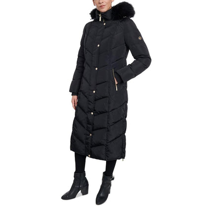 Women's Faux-Fur-Trim Hooded Maxi Puffer Coat