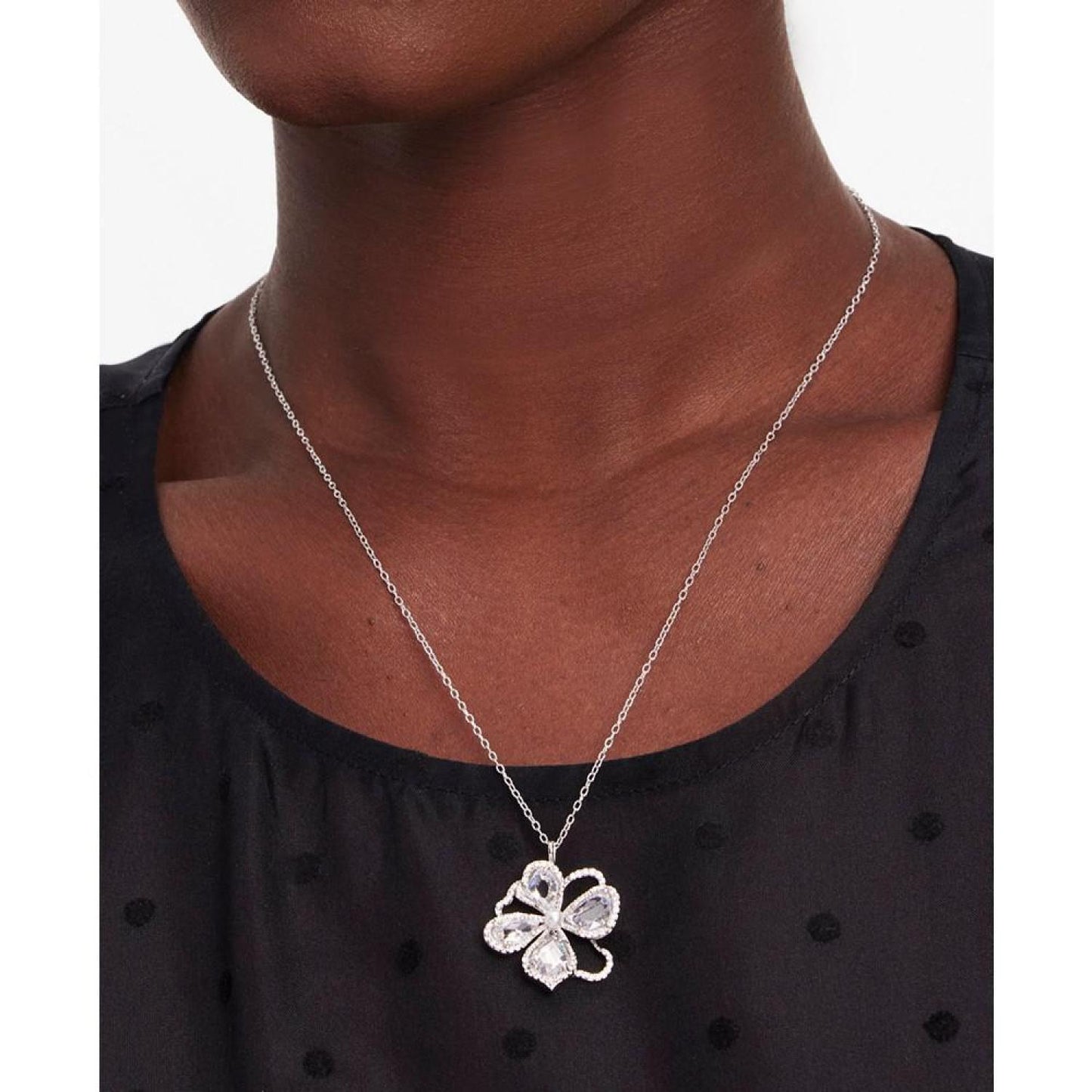 Flower Mini Pendant Necklace, 16" + 3" extender