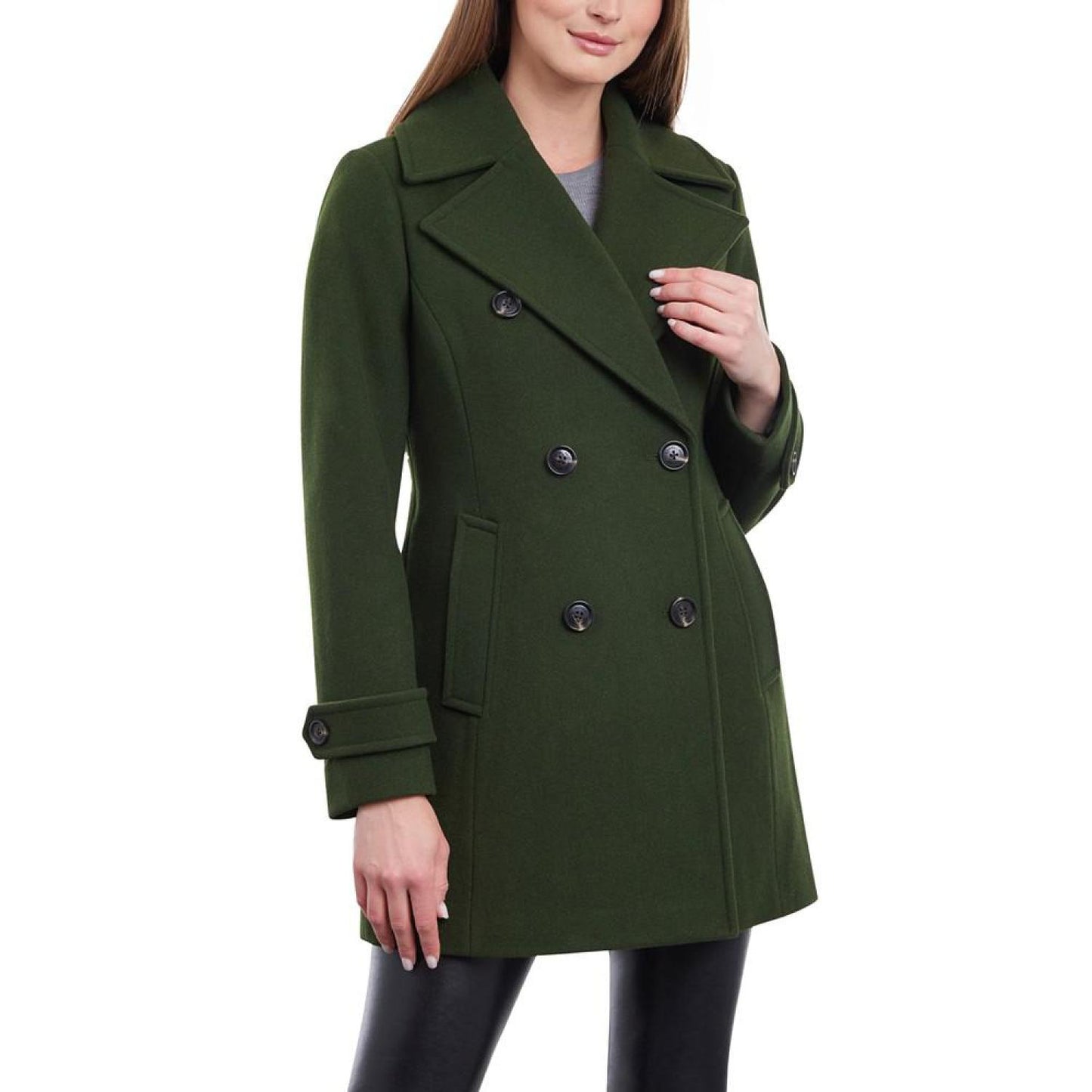 Women's Double-Breasted Notched-Collar Coat