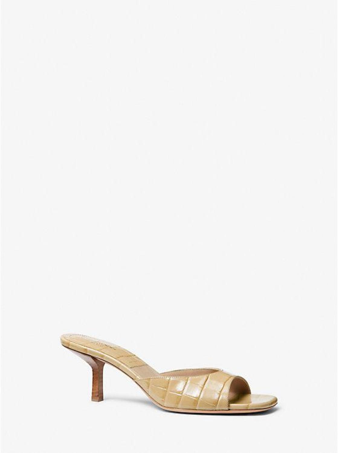 Anita Crocodile Embossed Leather Sandal