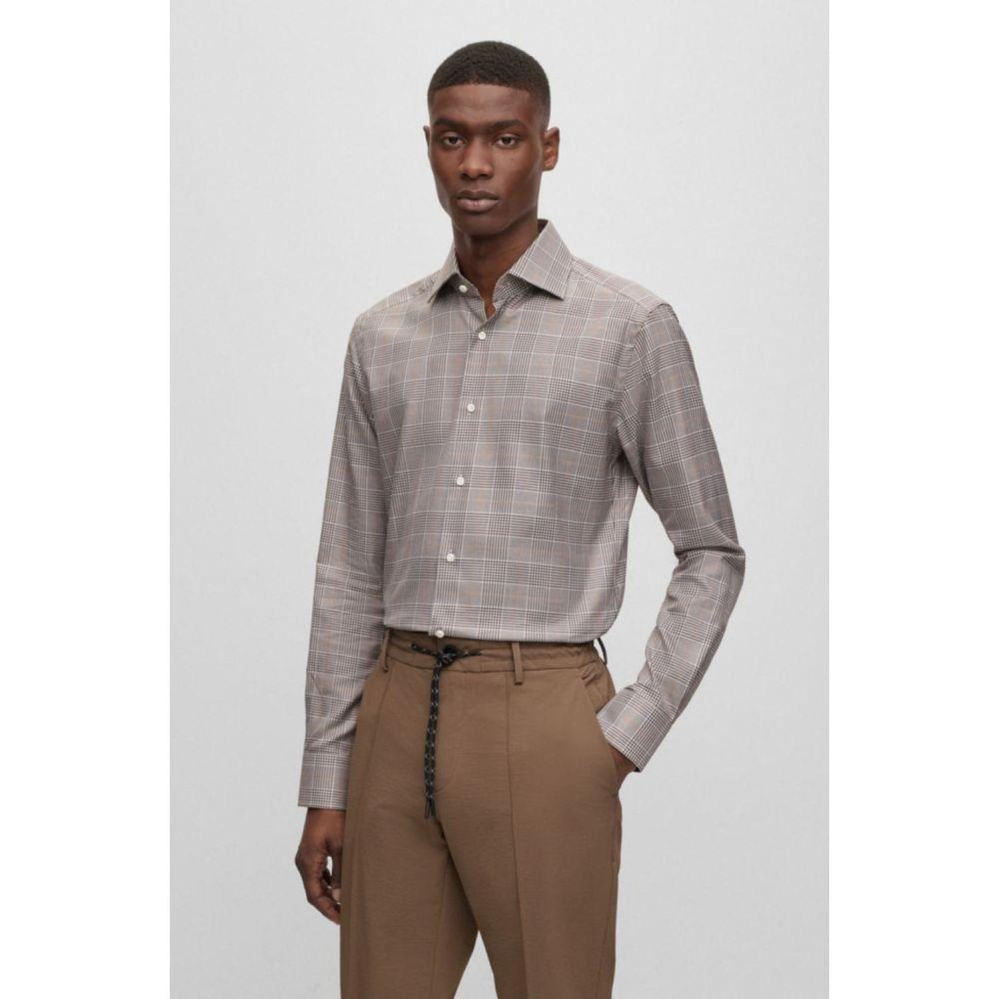 Slim-fit shirt in checked cotton