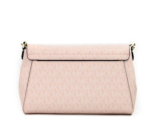 Michael Kors Jet Set Medium Powder Blush PVC Convertible Pouchette Crossbody Women's Bag