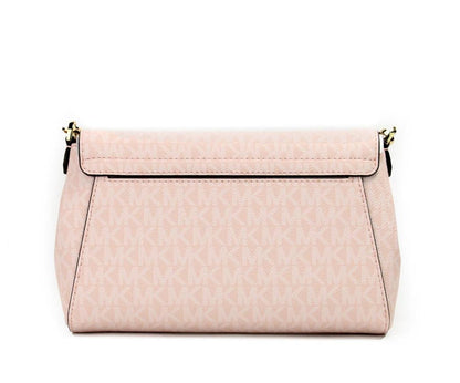 Michael Kors Jet Set Medium Powder Blush PVC Convertible Pouchette Crossbody Women's Bag