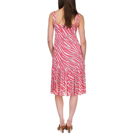 Women's Zebra Sleeveless Midi Dress