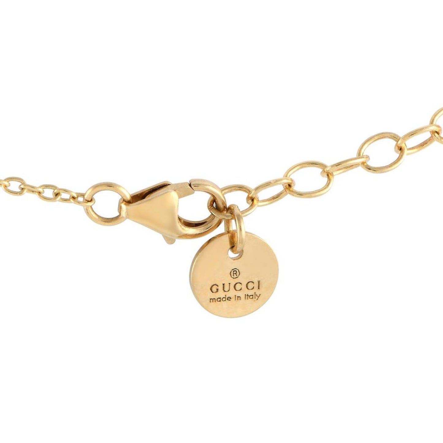 Gucci Ghost 18K Yellow Gold and Silver Matching Pair Necklace GU08-100223