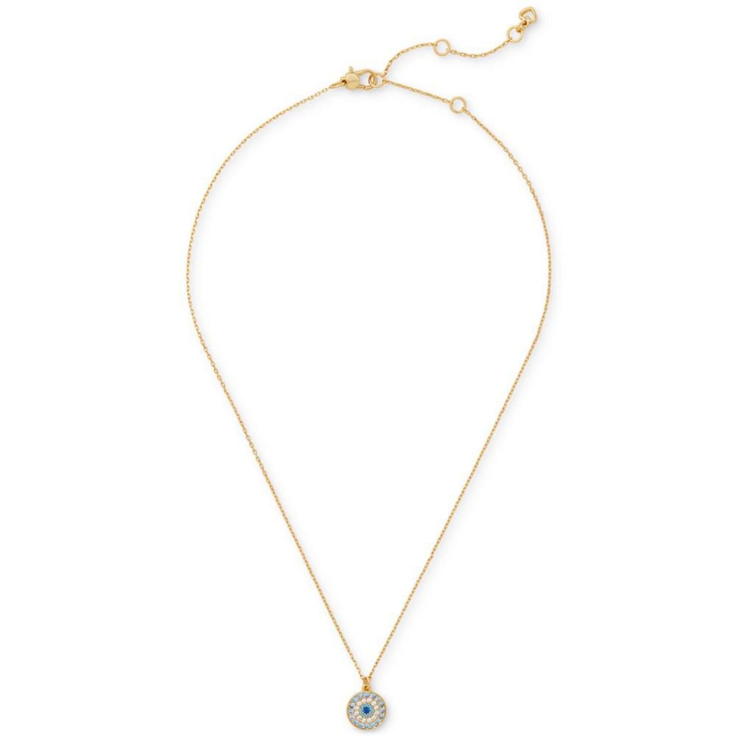 Gold-Tone Pavé Multicolor Evil Eye Mini Pendant Necklace, 16" + 3"'  extender