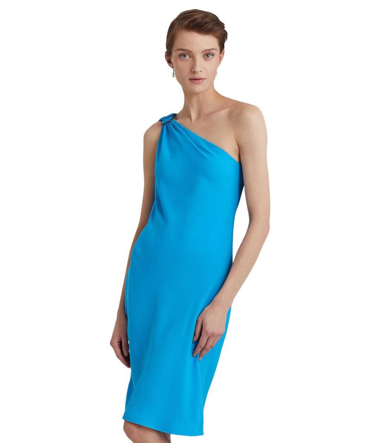 Georgette One-Shoulder Cocktail Dress