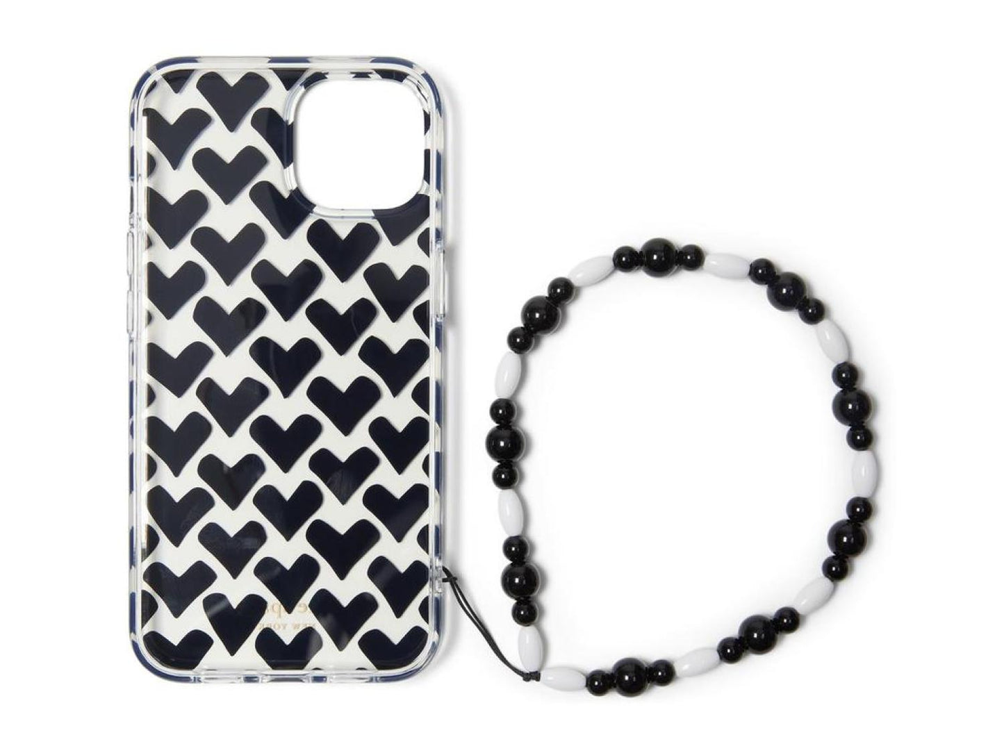 Modernist Hearts Printed TPU Phone Case 14 with Wristlet