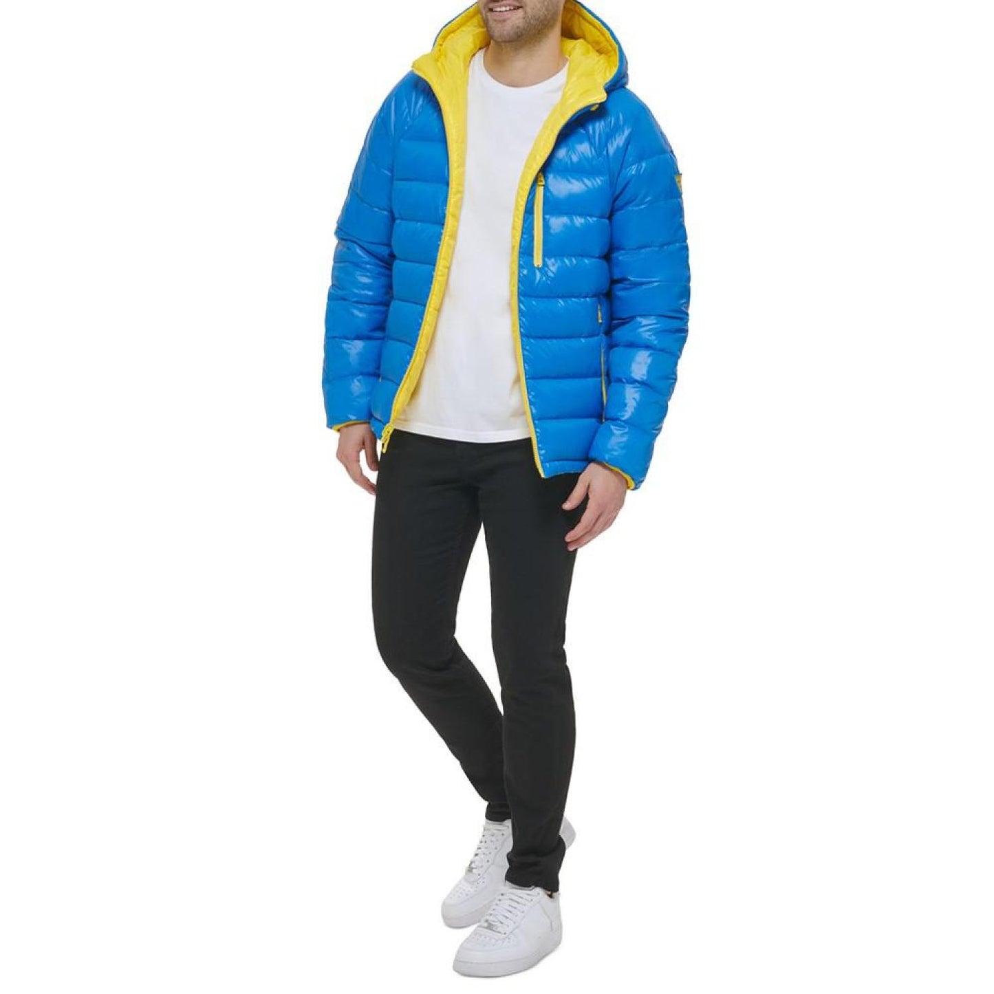 Men's Reversible Quilted Full-Zip Hooded Puffer Jacket