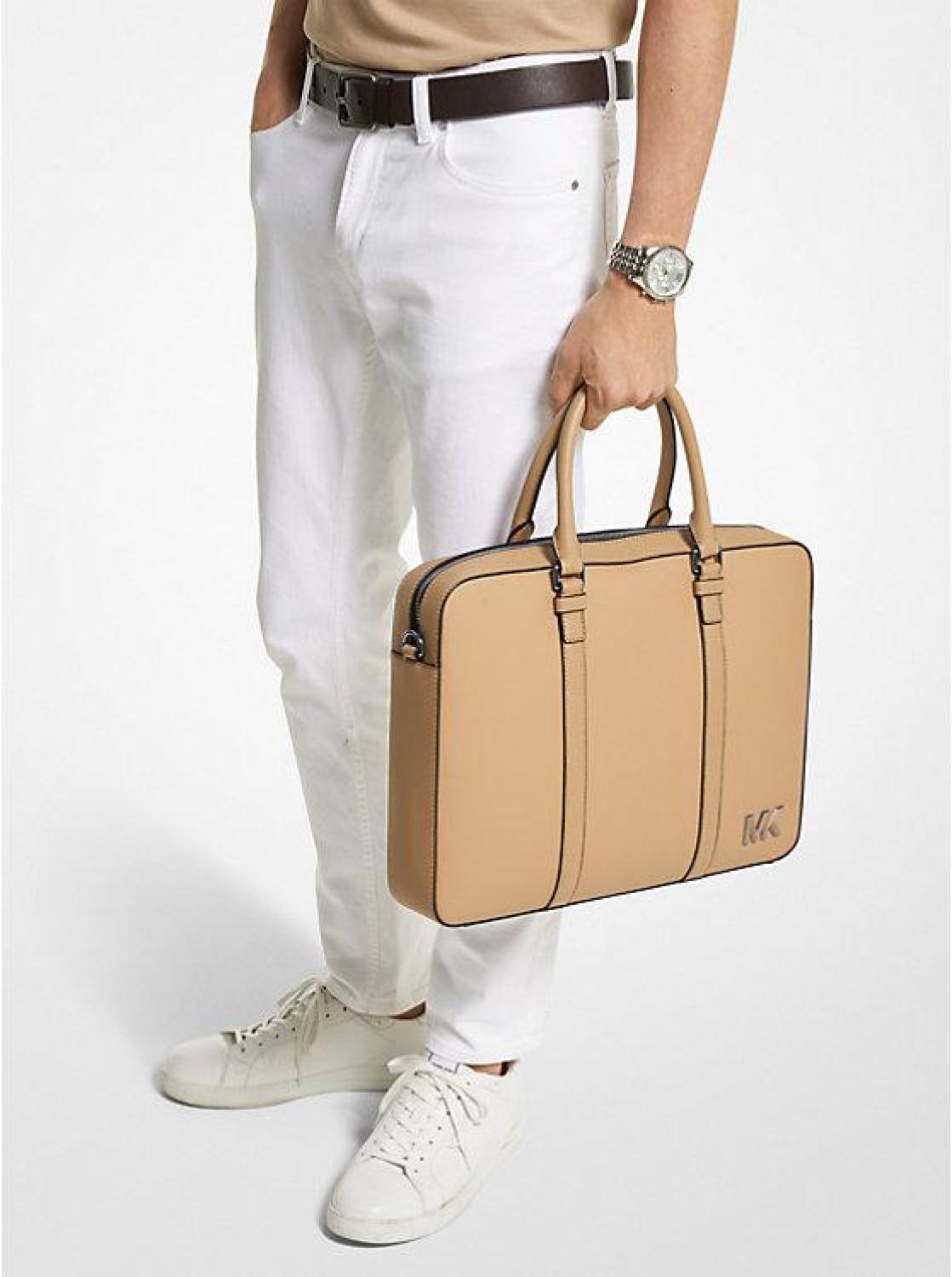 Hudson Textured Leather Briefcase