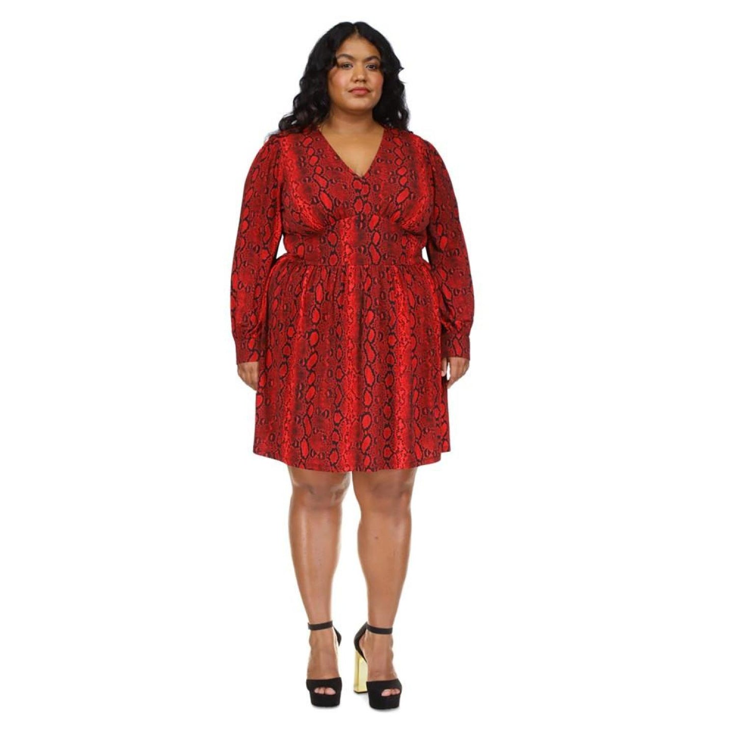 Plus Size Snakeskin-Print Mini Dress