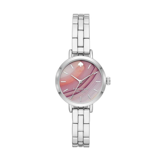 kate spade new york women's metro three-hand, silver-tone alloy watch