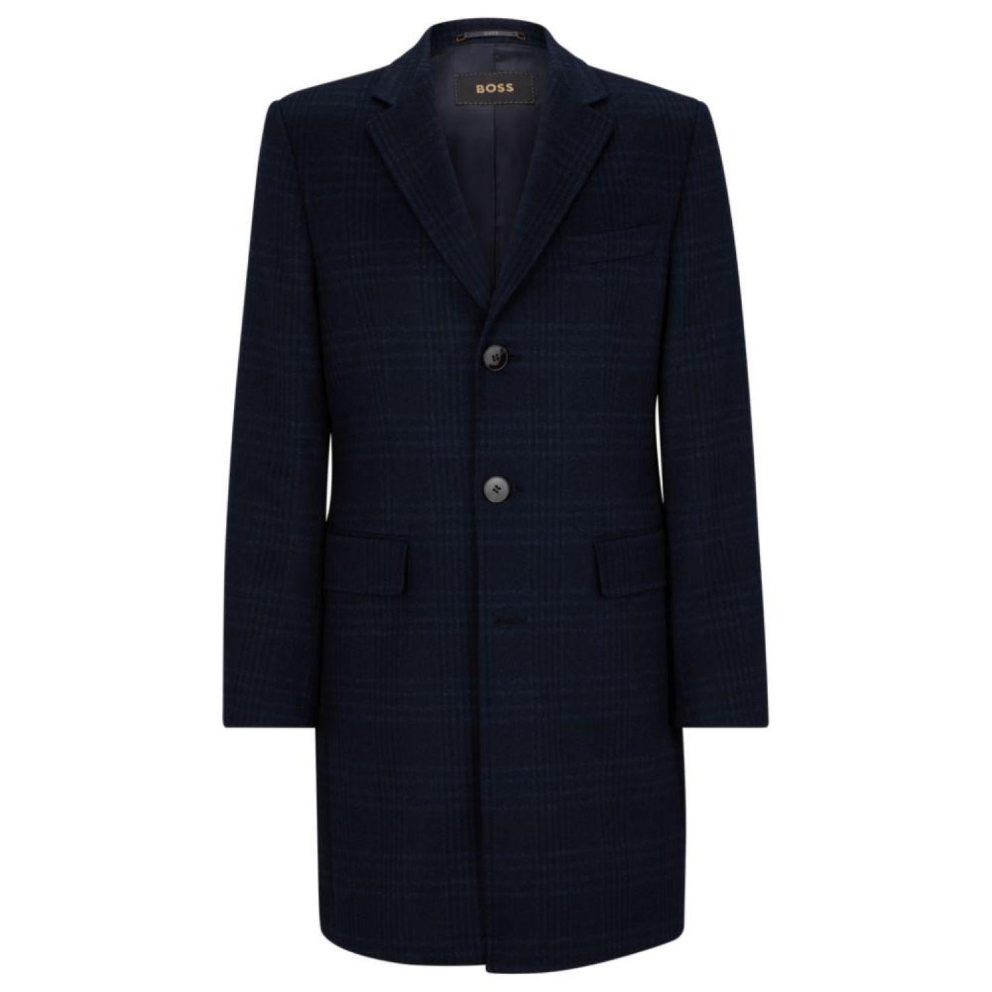 Slim-fit coat in checked virgin wool and cashmere