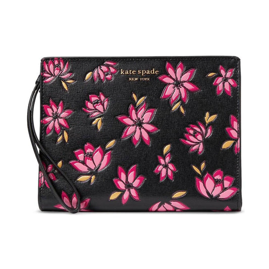 Morgan Winter Blooms Embossed Saffiano Leather Wristlet