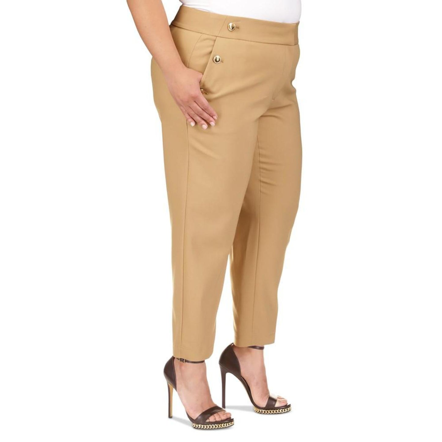 Plus Size Sailor-Button Pants