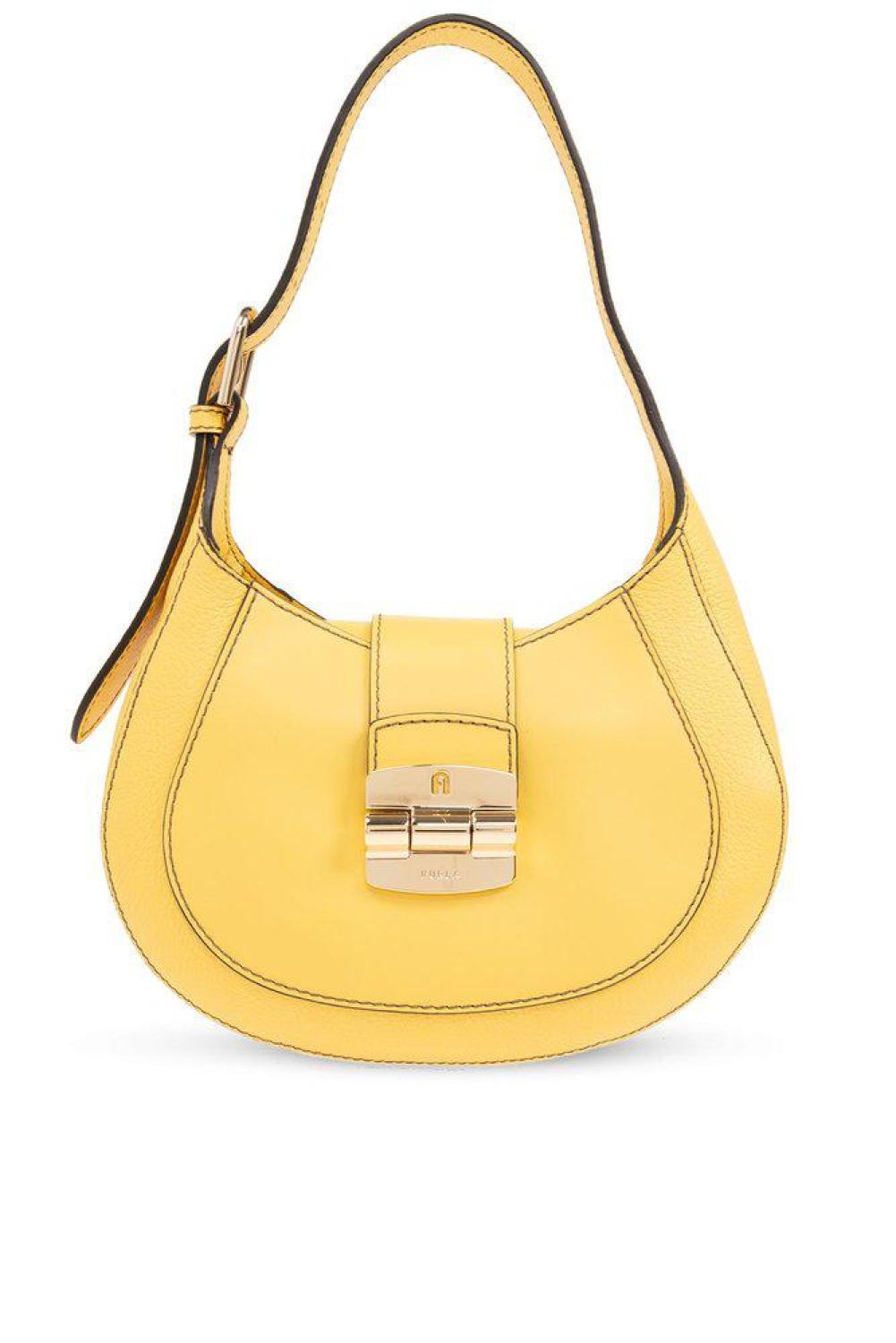 Furla Club 2 Logo Engraved Small Hobo Bag