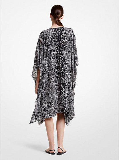 Ocelot Silk Crepe De Chine Caftan Dress