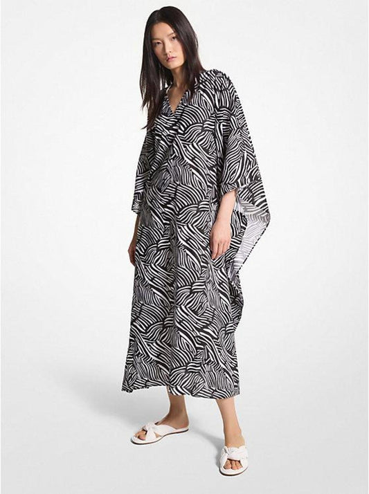 Zebra Organic Cotton Lawn Caftan Dress