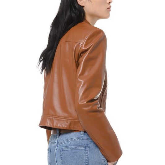 Petite Leather Moto Jacket