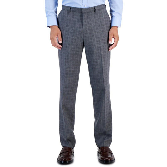 Men's Wool Blend Modern-Fit Check Suit Separate Pant