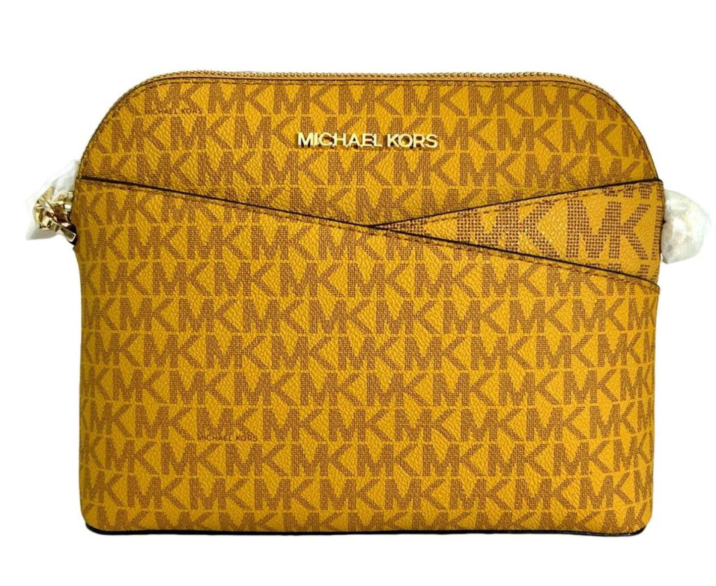 Michael Kors Women's Jet Set Travel MK Signature Dome Crossbody Bag