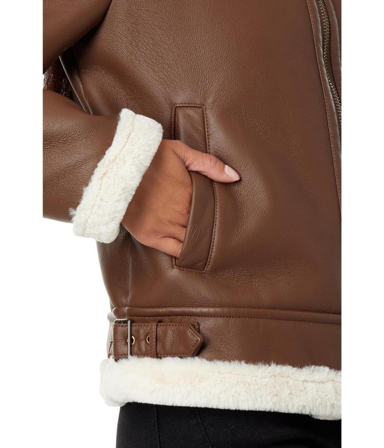 Faux Shearling with Notch Collar