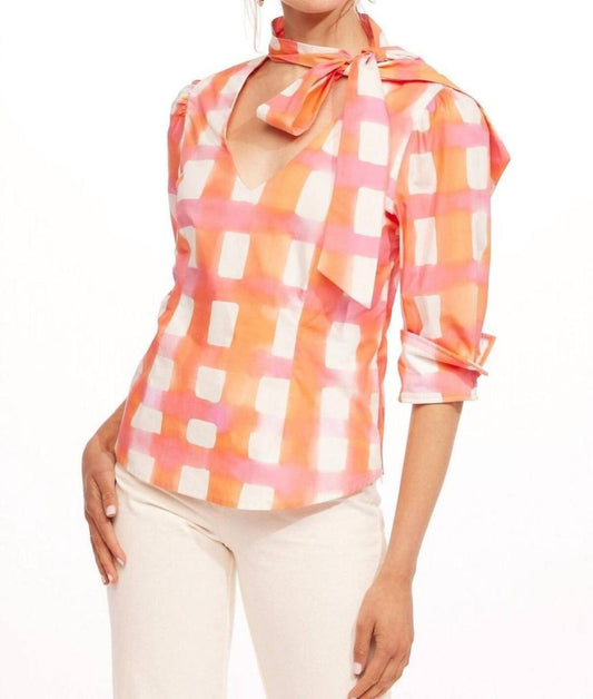 Natalya Top In Morning Plaid