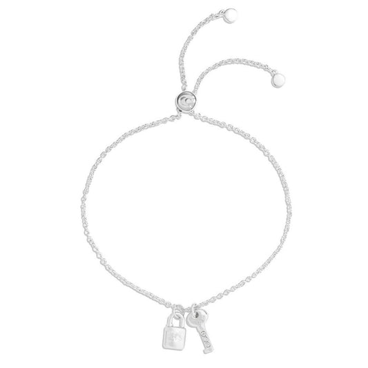 Faux Stone Signature Motif Charm Slider Bracelet