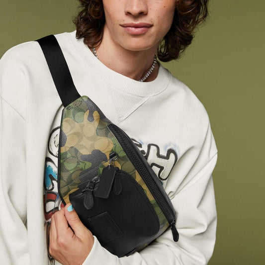 Coach Outlet Track Belt Bag In Signature Canvas With Camo Print