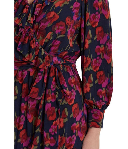 Plus Size Floral Ruffle-Trim Jersey Dress