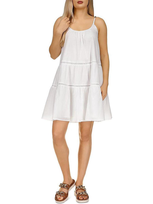 Womens Tiered Mini Slip Dress